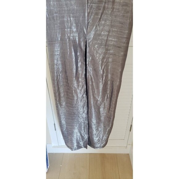 NEW FREE PEOPLE METALLIC OPEN BACK MILA MOCK NECK MAXI DRESS MEDIUM - Picture 9 of 13